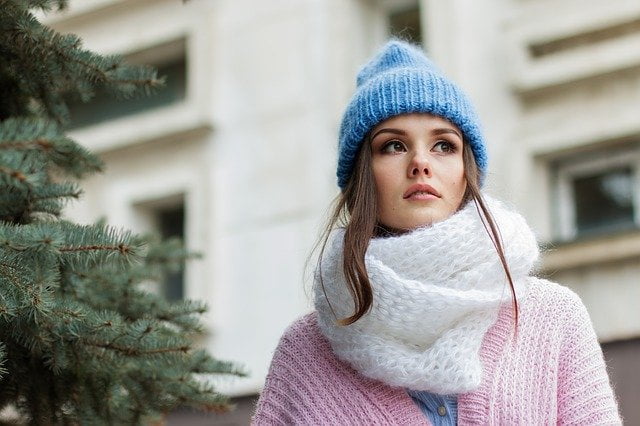 Vrouw met winterdip